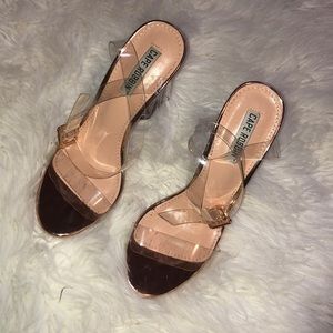 Clear strappy heels